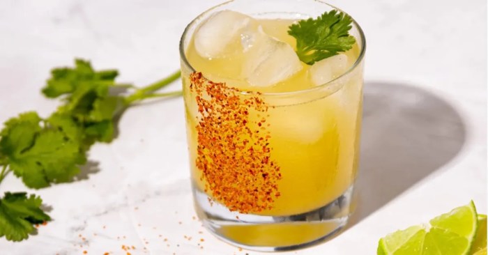 Passion fruit margarita spicy syrup lime